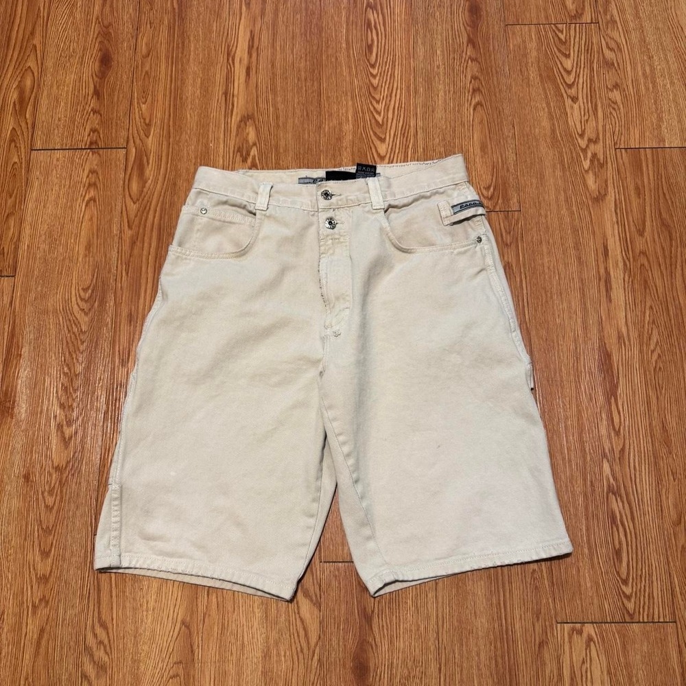 PACO Sport Men's Jean Shorts Fits 32 Jorts Khaki Skater Y2K Wide Leg Baggy